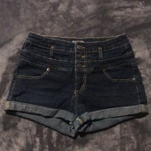 high rise jean shorts